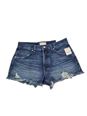 Free People Women's Shorts Size 27 Button Fly Distressed Fringe Raw Hem 68